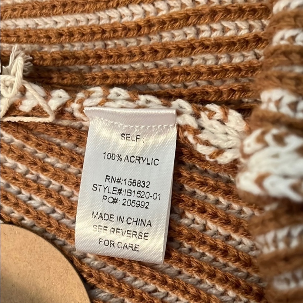 BiBi White and Brown Sweater Pants And Top With Ribbed Knit Design Size XL - Picture 9 of 15